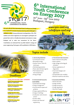 6th International Youth Conference on Energy