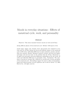 Moods in everyday situations - Effects of menstrual cycle, work, and
