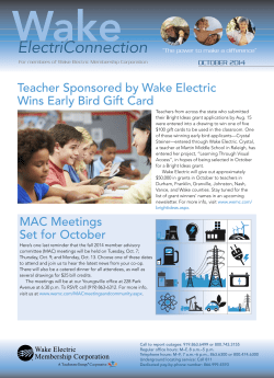 MAC Meetings Set for October Teacher Sponsored by Wake Electric