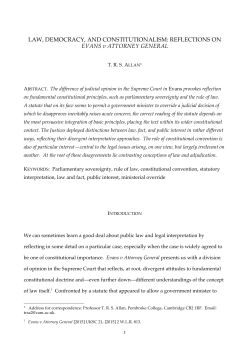 LAW, DEMOCRACY, AND CONSTITUTIONALISM: REFLECTIONS
