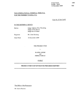 16 Dec 2009 - International Criminal Tribunal for the former