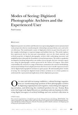 Digitized Photographic Archives and the Experienced User