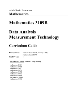 Math 3109B Curriculum Guide 2006