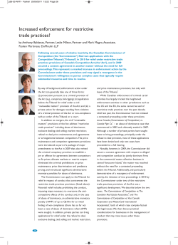 Increased enforcement for restrictive trade practices?