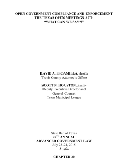 OPEN GOVERNMENT COMPLIANCE AND ENFORCEMENT THE