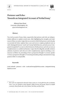Pretence and Echo: Towards an Integrated Account of Verbal Irony