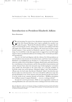 Introduction to President Elizabeth Adkins
