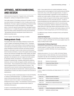 AND DESIGN APPAREL, MERCHANDISING