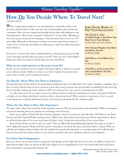 How Do You Decide Where To Travel Next?