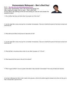 14 Homeostasis Webquest