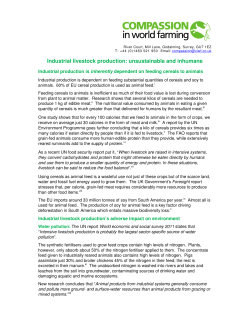 Industrial livestock production: unsustainable and inhumane