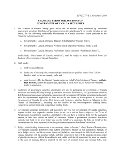 Standard Terms for Auctions of Government of