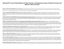 Course Descriptions