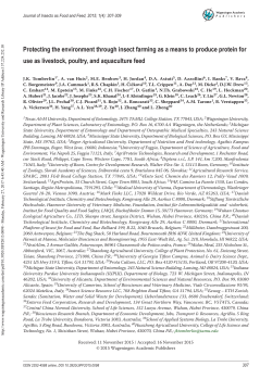 Protecting the environment through insect farming as a means to