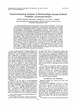 Immunochemical Analysis of Relationships Among Isolated