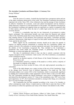 THE AUSTRALIAN CONSTITUTION AND HUMAN RIGHTS: