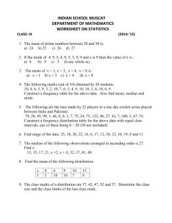 Class IX Maths Worksheet