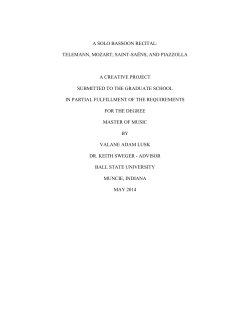 a solo bassoon recital - Cardinal Scholar Home