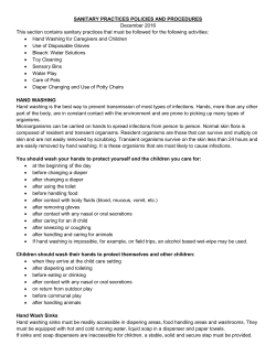 SANITARY PRACTICES POLICIES AND PROCEDURES December