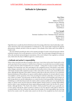 solitude in Cyberspace