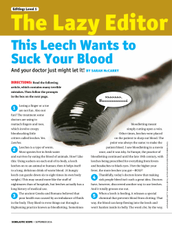 This Leech Wants to Suck Your Blood