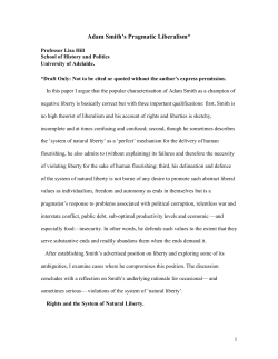 Adam Smith`s Liberalism