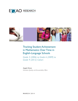 Tracking Student Achievement in Mathematics Over Time in English