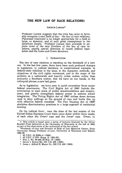 The New Law of Race Relations - Duke Law Scholarship Repository