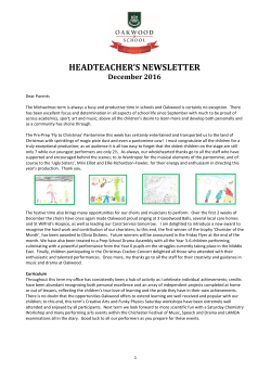 headteacher`s newsletter