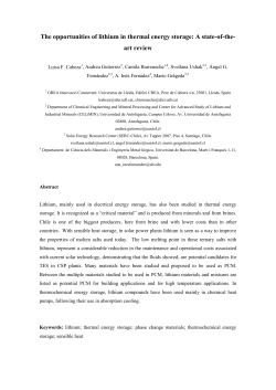 The opportunities of lithium in thermal energy storage