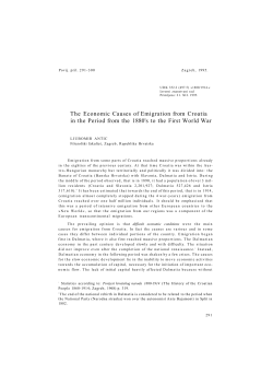 The Economic Causes of Emigration from Croatia in the Period from