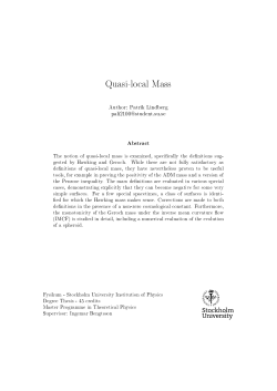 Quasi-local Mass