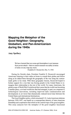 Mapping the Metaphor of the Good Neighbor