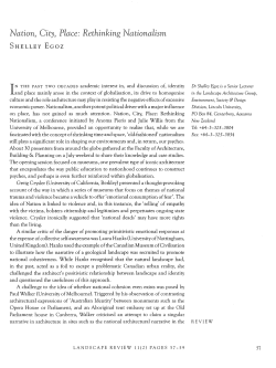 Nation, City, Place: Rethinking Nationalism