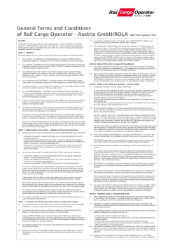 General Terms and Conditions of Rail Cargo