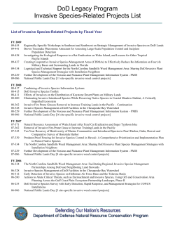 DoD Legacy Program Invasive Species