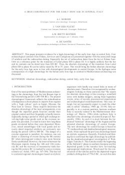 a high chronology for the earl y iron age in central it al y aj nijboer j