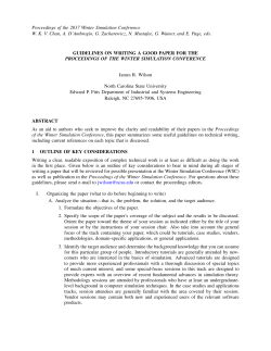 Proceedings of the 2017 Winter Simulation Conference WKV Chan