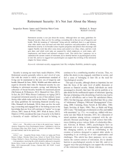 Retirement Security - American Psychological Association