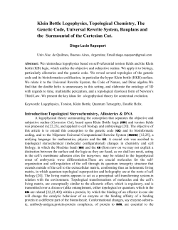 Klein Bottle Logophysics, Topological Chemistry, The Genetic Code