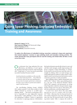 Going Spear Phishing - IEEE Computer Society