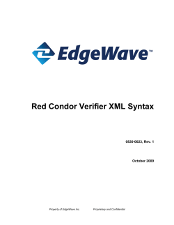 Red Condor Verifier XML Syntax