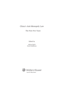 China`s Anti-Monopoly Law - American Bar Association