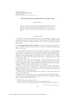 THE HEXAGONAL HONEYCOMB CONJECTURE 1. Introduction In