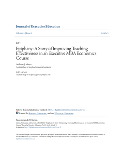 Epiphany: A Story of Improving Teaching Effectiveness in an