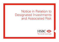 Notice in Relation to Designated Investments and Associated Risk