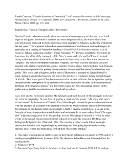 Joseph Connors, &ldquo;Poussin detrattore di Borromini,&rdquo;