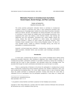 Motivation Factors in Crowdsourced Journalism: Social Impact