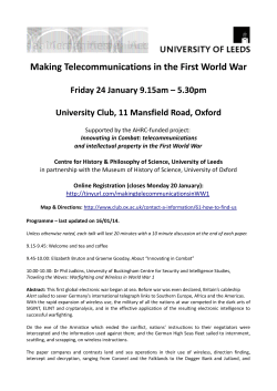 Making Telecommunications in the First World War