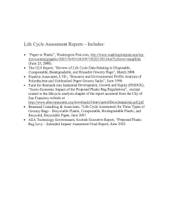 Life Cycle Assessment Reports &mdash; Includes